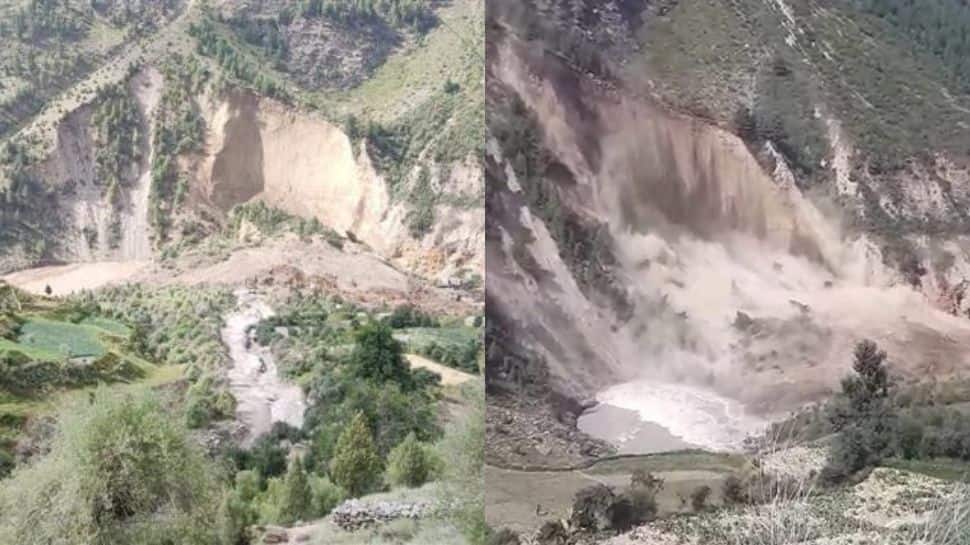After Kinnaur, Himachal Pradesh sees another massive landslide, flow of  Chenab river blocked- Watch | India News | Zee News