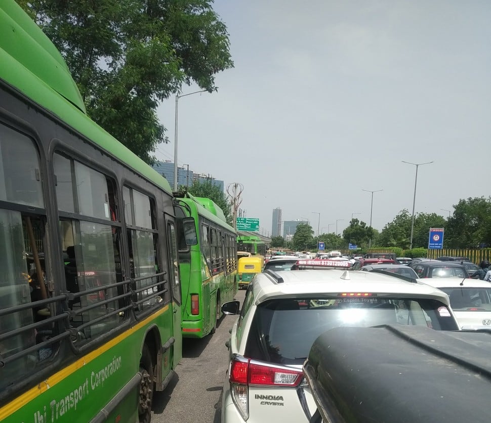 Traffic was seen on the Noida highways as well