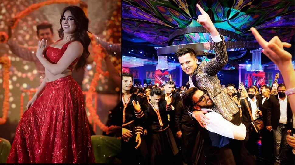 Ranveer Singh, Janhvi Kapoor set the stage on fire at singer Shrey Singhal&#039;s pre-wedding bash - Watch