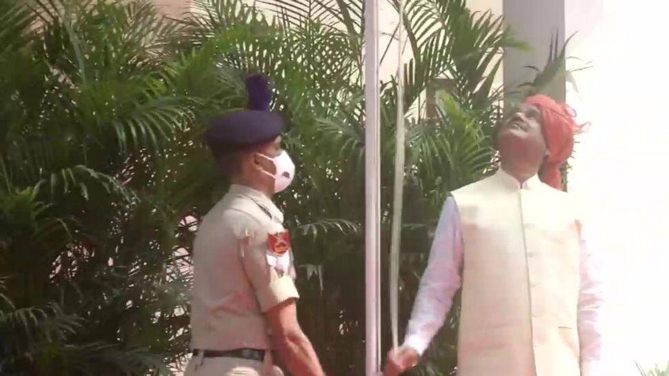 Lok Sabha Speaker Om Birla hoists the National Flag