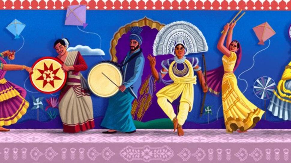 India@75: Google doodle captures spectrum of India&#039;s diversity, its dance forms