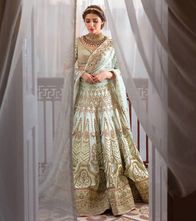 Mahira Khan rocks in a powder blue lehenga