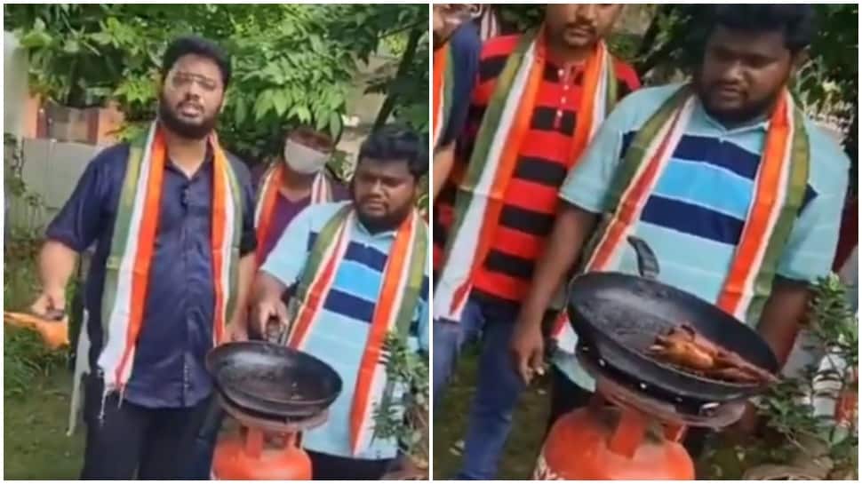 Watch: Congress workers fry ‘Twitter bird’ to protest against Rahul Gandhi’s account block