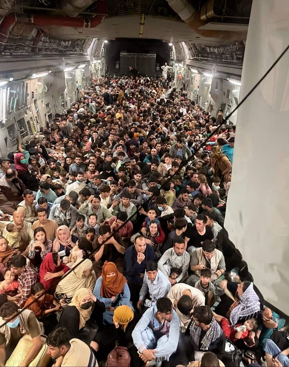 Afghan citizens packed inside US plane