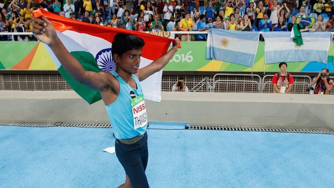 Mariyappan Thangavelu clinched gold at the men's T42 high jump event in the 2016 Rio Paralympics. (Source: Twitter)