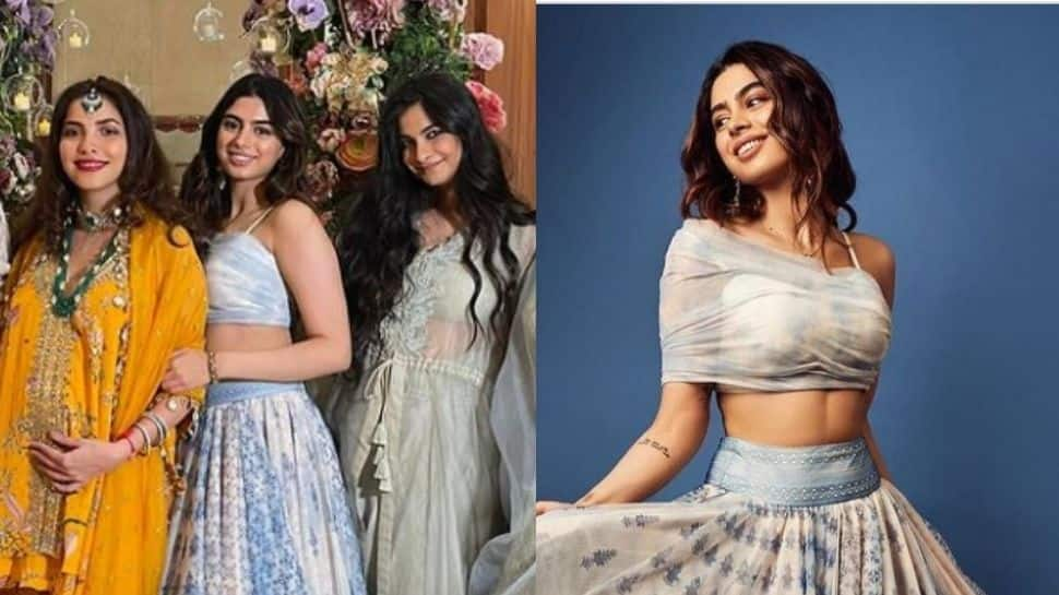 Khushi Kapoor looks 'blutiful' in exorbitant lehenga at Antara Marwah's baby shower! - See pics