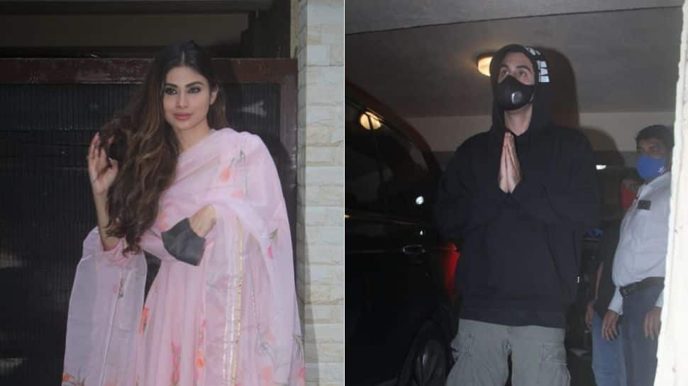 Mouni Roy and Ranbir Kapoor clicked outside studio