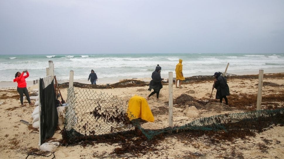 Aftermath of hurricane Grace landfall in Cancun