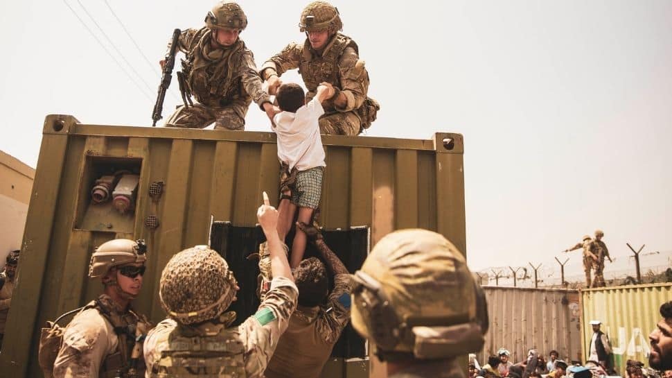 Forces help a child during evacuation