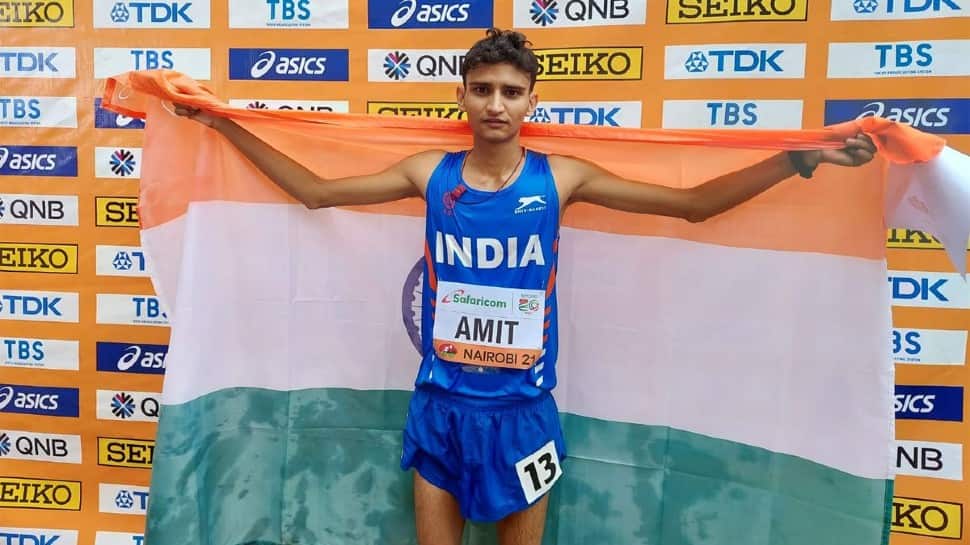 World Athletics U20 Championship: India's Amit Khatri wins historic silver in 10,000m race walk, misses out on gold due to water break