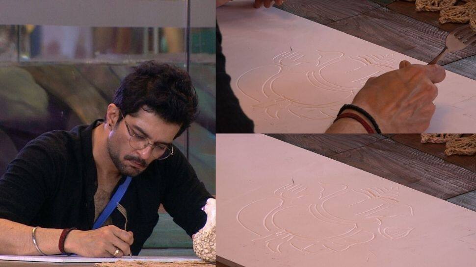 Raqesh Bapat makes Lord Ganesha motif with a fork inside Bigg Boss OTT house, see first pics!