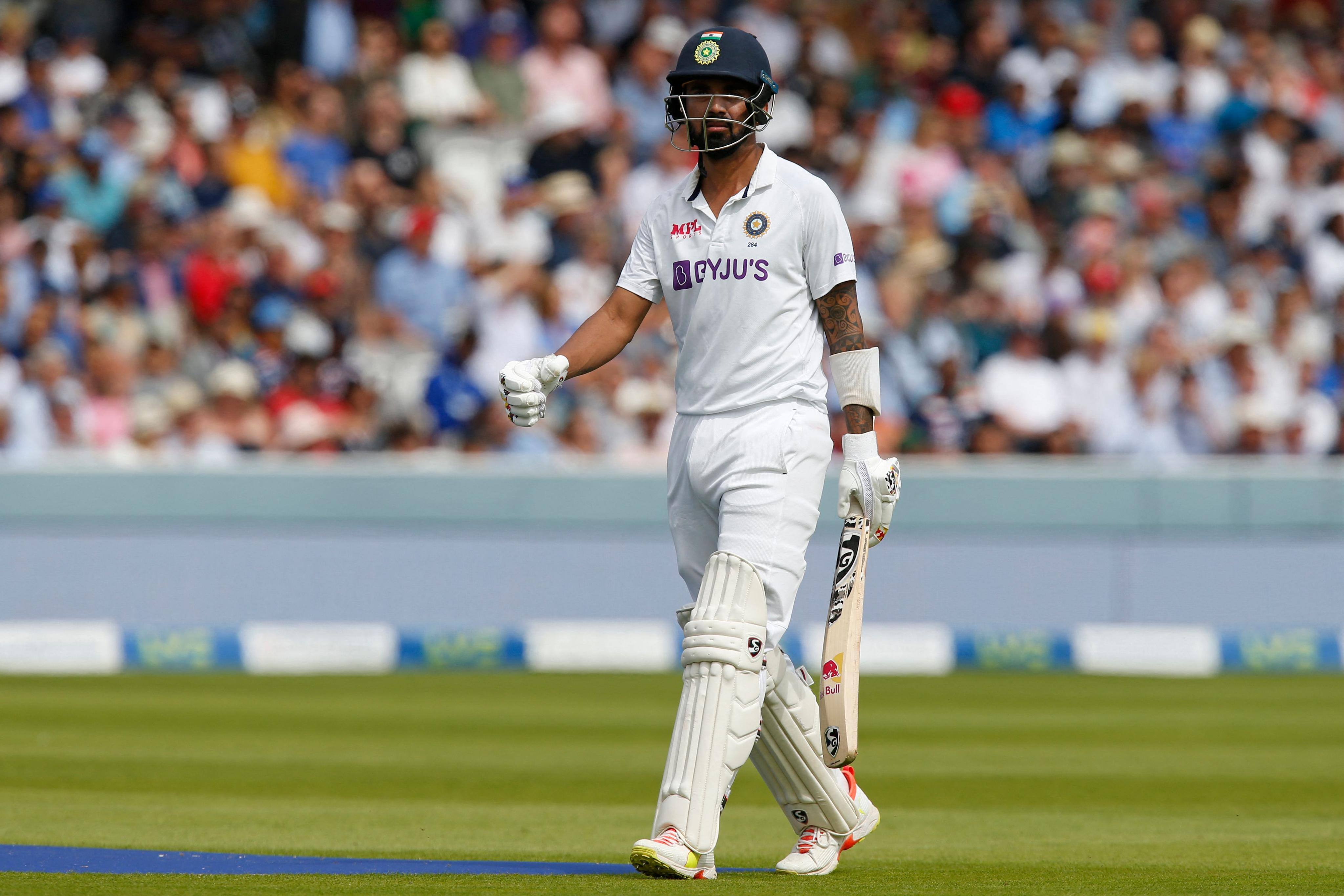 Lord's centurion KL Rahul returns to pavilion after being dismissed for a duck on Day 1 of the third Test against England at Leeds. (Source: Twitter)