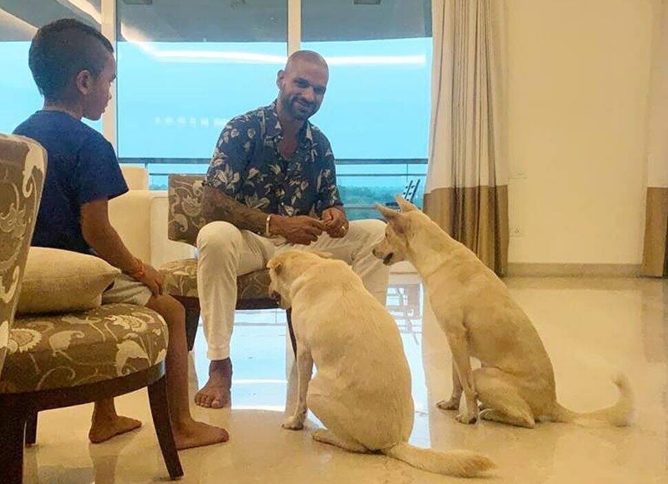 Shikhar Dhawan with Chloe and Valentine