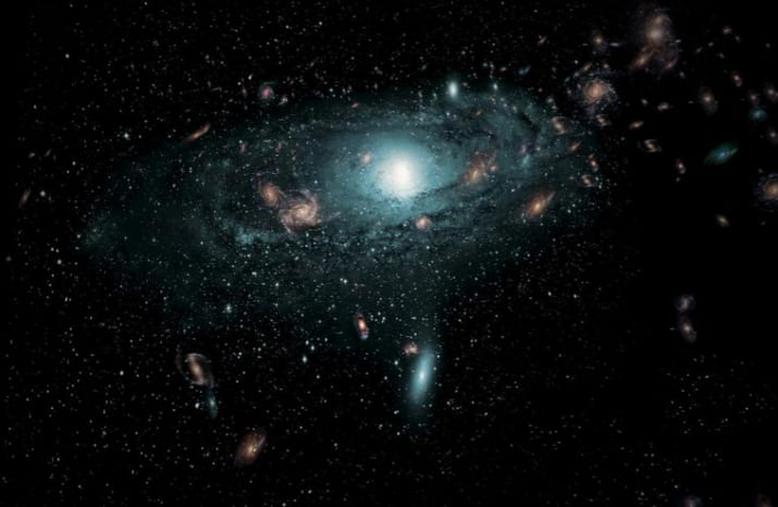 Indian researchers discover 3 black holes from 3 galaxies merging together to form a triple active galactic nucleus
