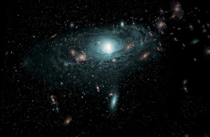 Indian researchers discover 3 black holes from 3 galaxies merging together to form a triple active galactic nucleus 