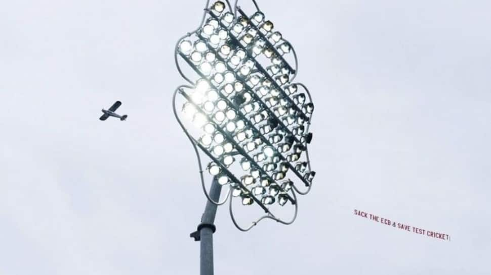 India vs England 3rd Test: Plane with banner &#039;sack ECB and save Test cricket&#039; flies over Leeds stadium - WATCH