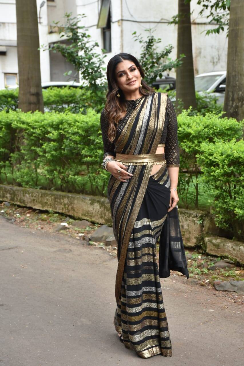 Raveena steps out in black saree