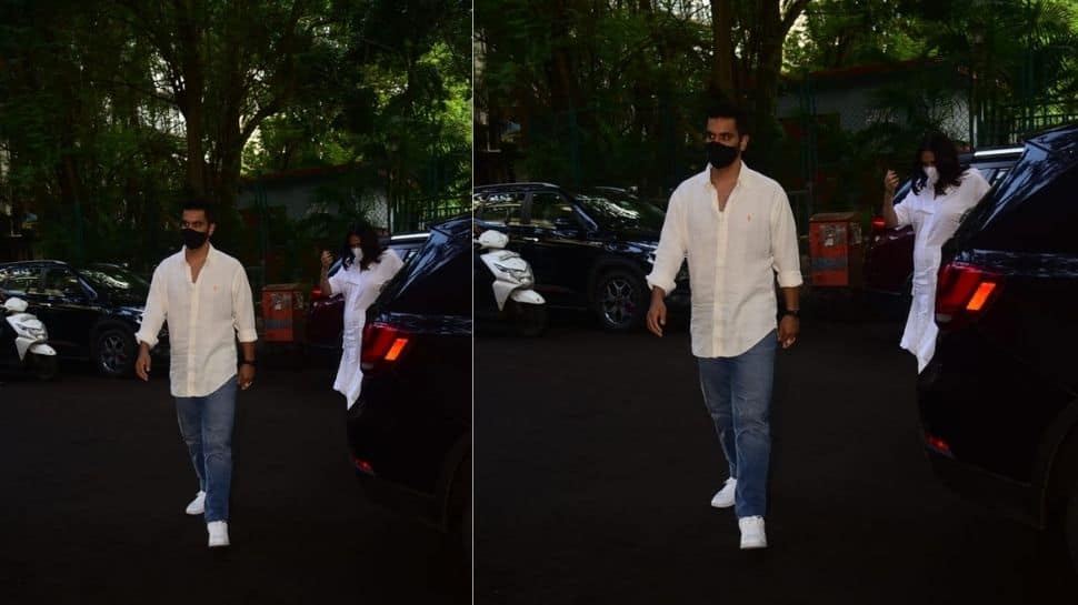 Neha Dhupia and her husband Angad Bedi snapped