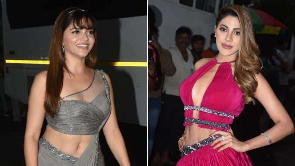 Rubina Dilaik and Nikki Tamboli spotted outside Bigg Boss OTT set