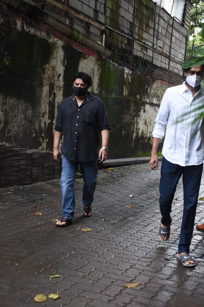 Sajid Khan at Aruna Bhatia's funeral