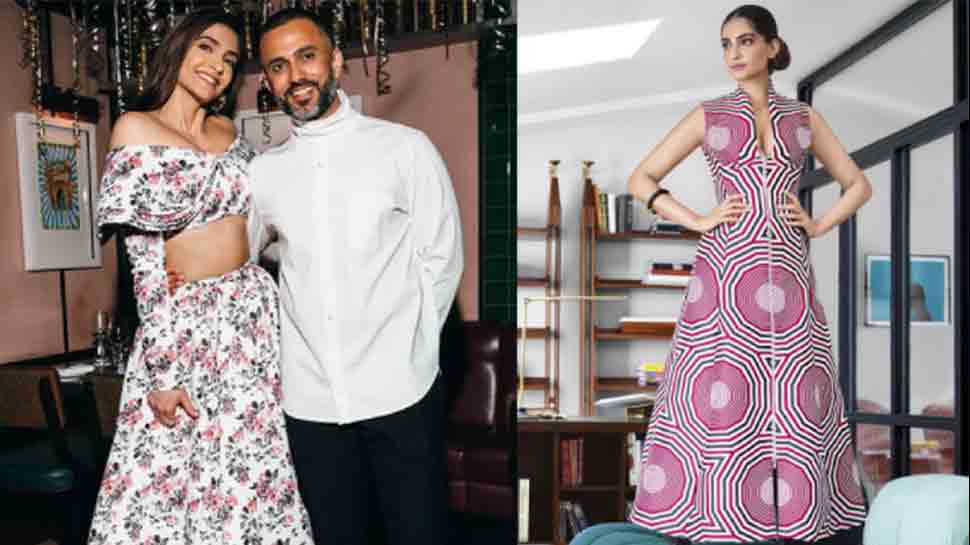 Anand Ahuja reacts as wife Sonam Kapoor poses on their Rs 18 lakh sofa in boots