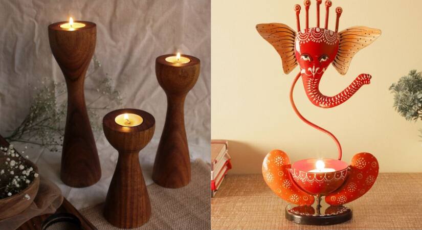 Use Adorning Candles, Diyas and String Lights