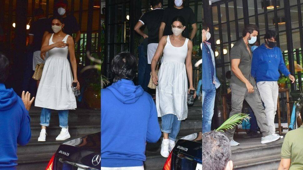 Hrithik Roshan and Deepika Padukone catch-up for a quick meet- In Pics ...