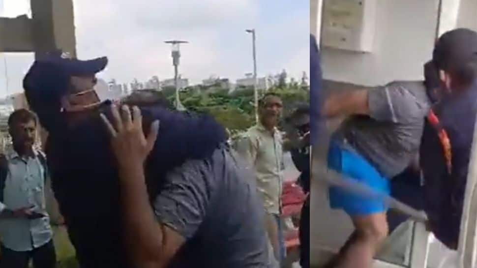 Residents of posh Noida society beaten up by security guards - Watch!