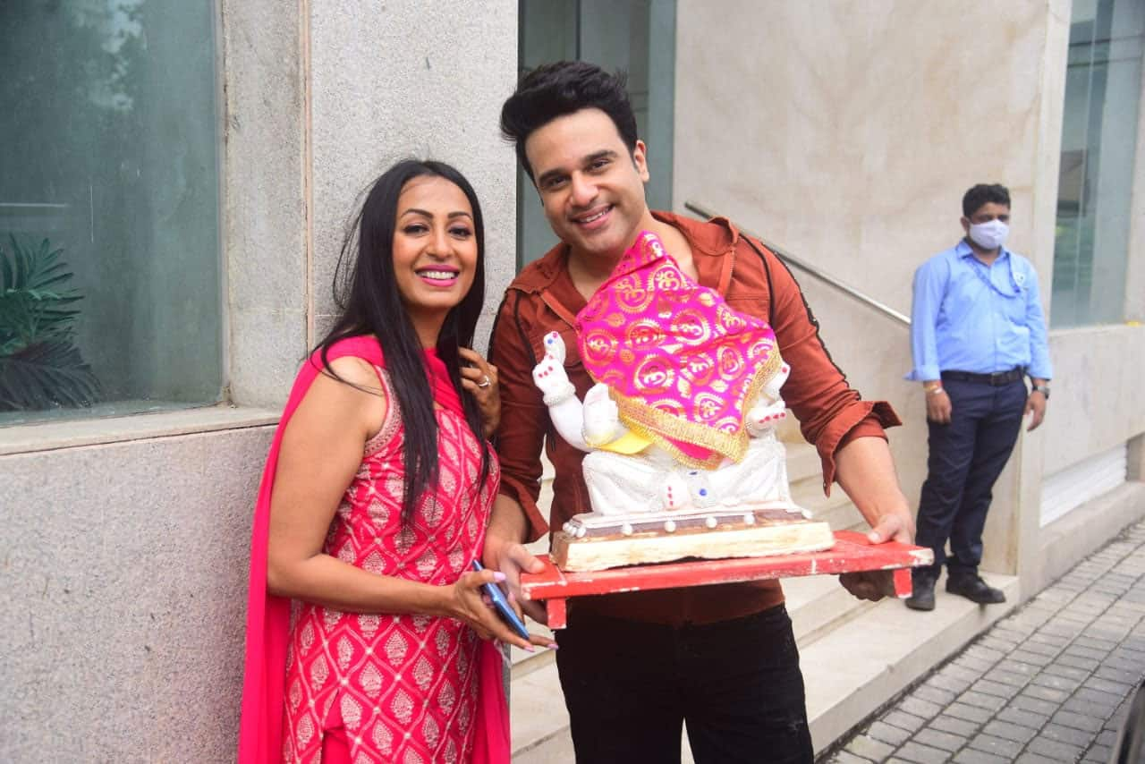 Krushna Abhishek with wife Kashmera Shah on Ganesh Chaturthi