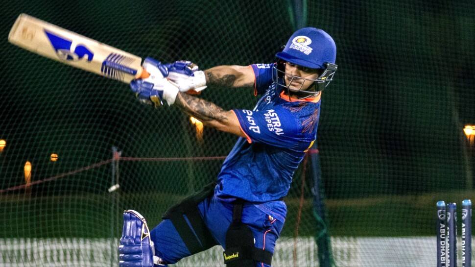 Mumbai Indian wicketkeeper batsman Ishan Kishan bats in the nets in Dubai ahead of IPL 2021 resumption on Sunday (September 19). (Photo: Mumbai Indians)