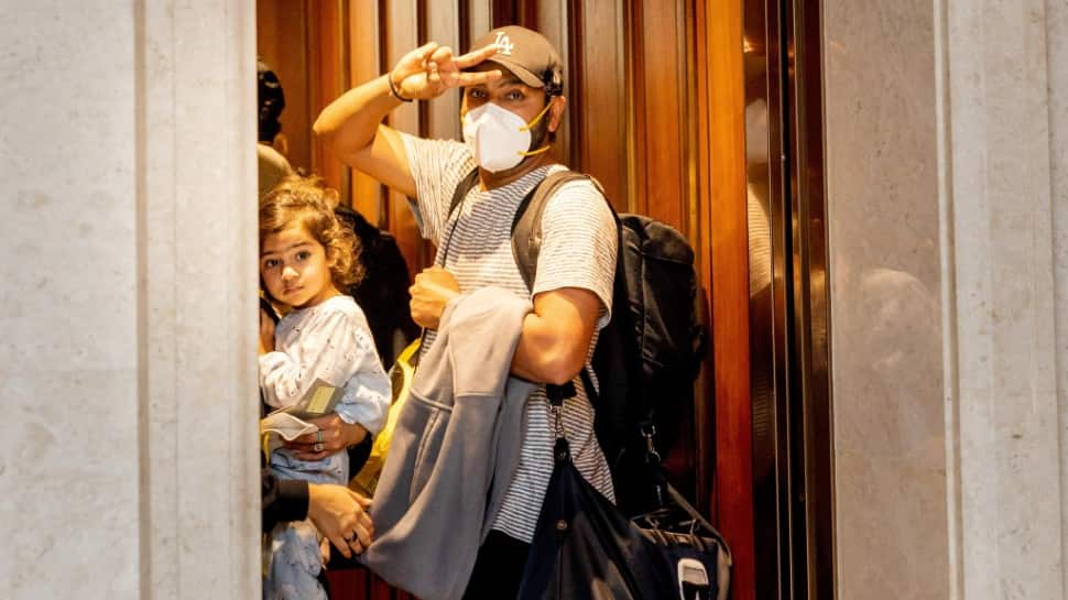 Mumbai Indians captain Rohit Sharma arrives in the team bio-bubble with wife Ritika Sajdeh and daughter Samaira. (Photo: Mumbai Indians)