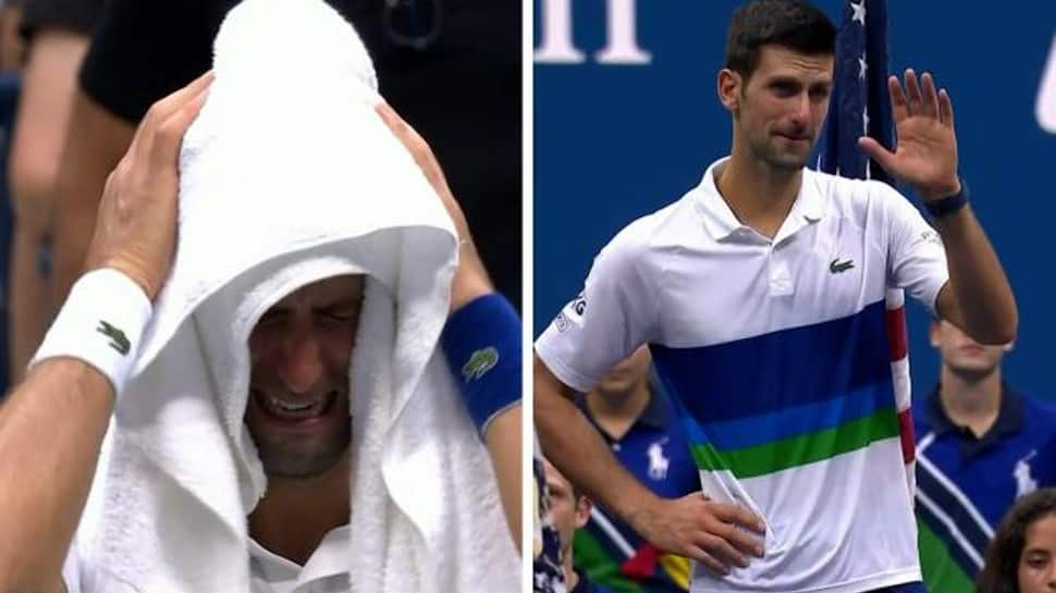 Novak Djokovic cries, breaks racquet during US Open final defeat to Daniil Medvedev – WATCH