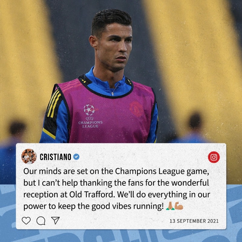 Cristiano Ronaldo's message for Manchester United fans