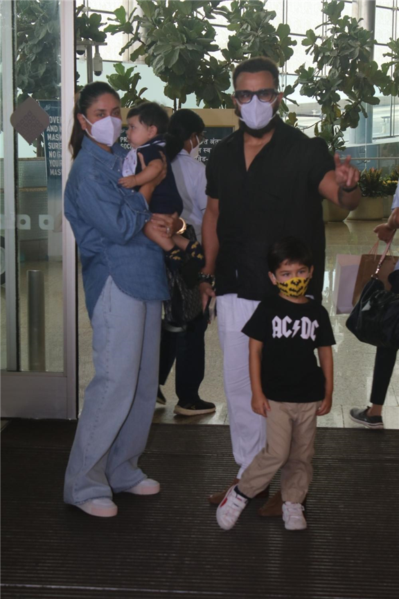 Taimur Ali Khan looks adorable in his airport look