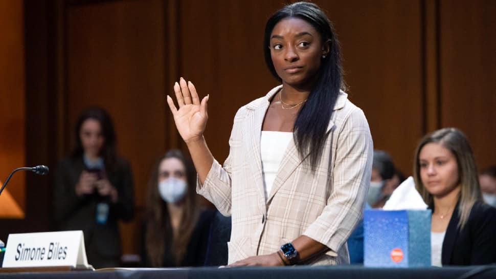Simone Biles opens up on sexual abuse by former team doctor Larry Nassar, holds back tears