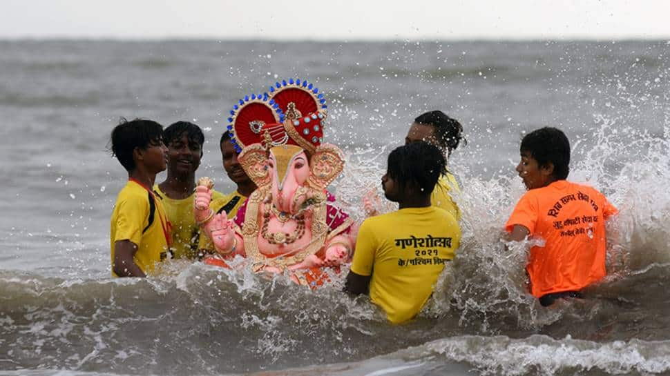 Ganpati Visarjan across India Devotees bid farewell to Lord Ganesha