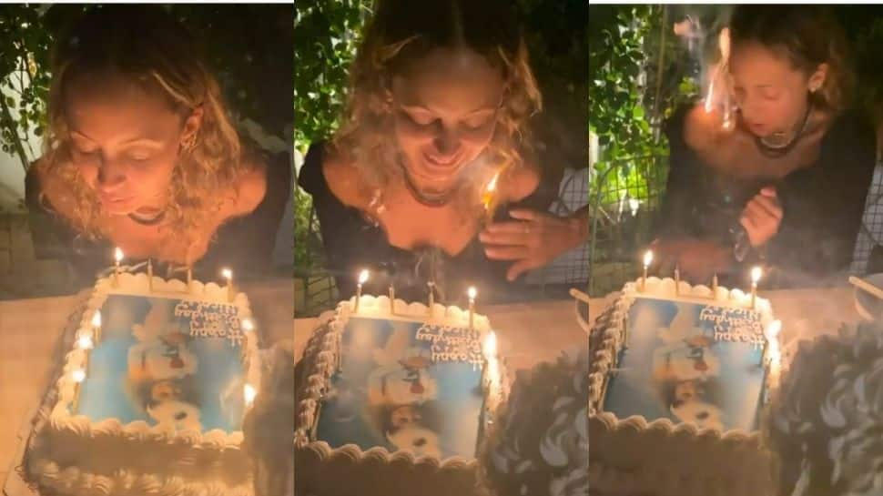 Nicole Richie&#039;s hair catches fire as she blows out birthday candles - Watch!