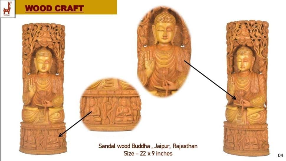 Sandalwood Buddha statue for Japan PM