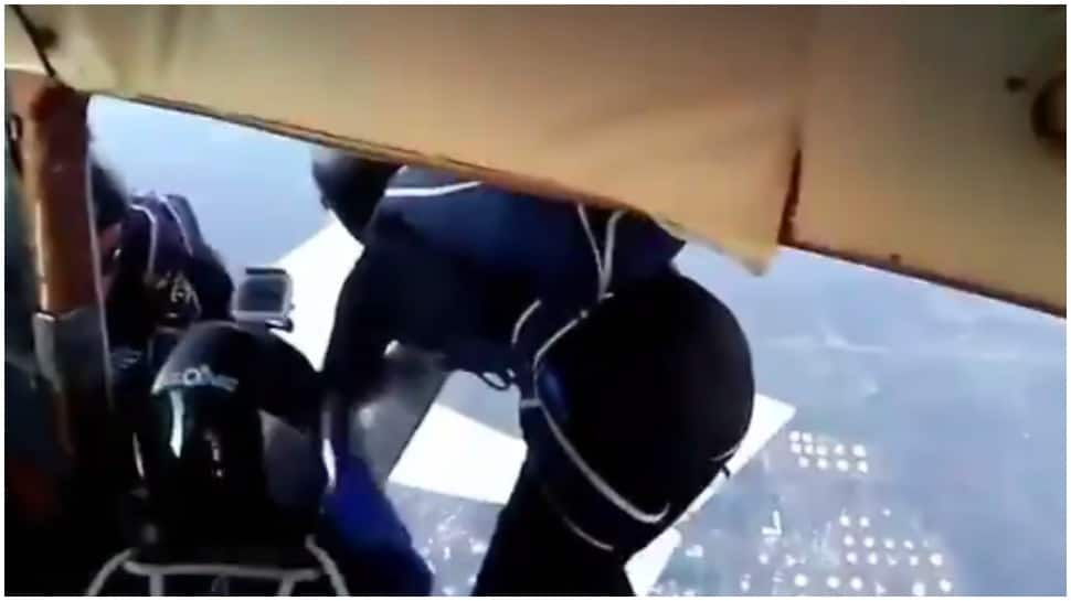 What happened there? Passengers skydive seconds before mid-air collision