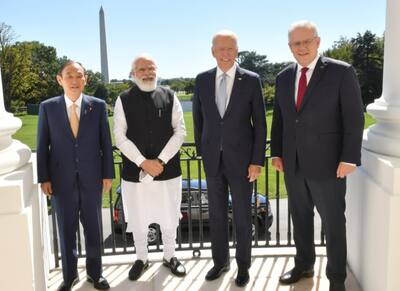 PM Narendra Modi, US President Joe Biden, Japanese PM Yoshihide Suga, Australian PM Scott Morrison at QUAD Summit in Washington
