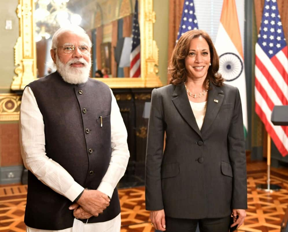 PM Modi with US Vice President Kamala Harris 