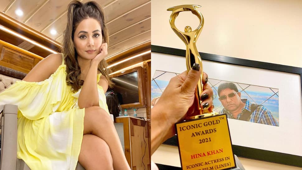 Hina Khan dedicates latest award to late father, says ‘it’s you who made it possible for me to come this far’