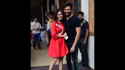 Riteish and Genelia spotted