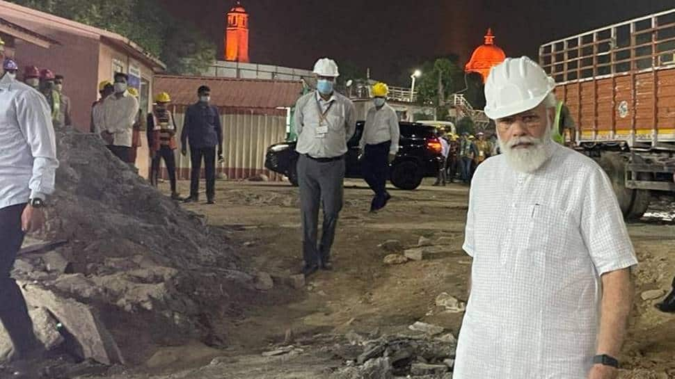 PM Modi visits new parliament building construction site at night, inspects work