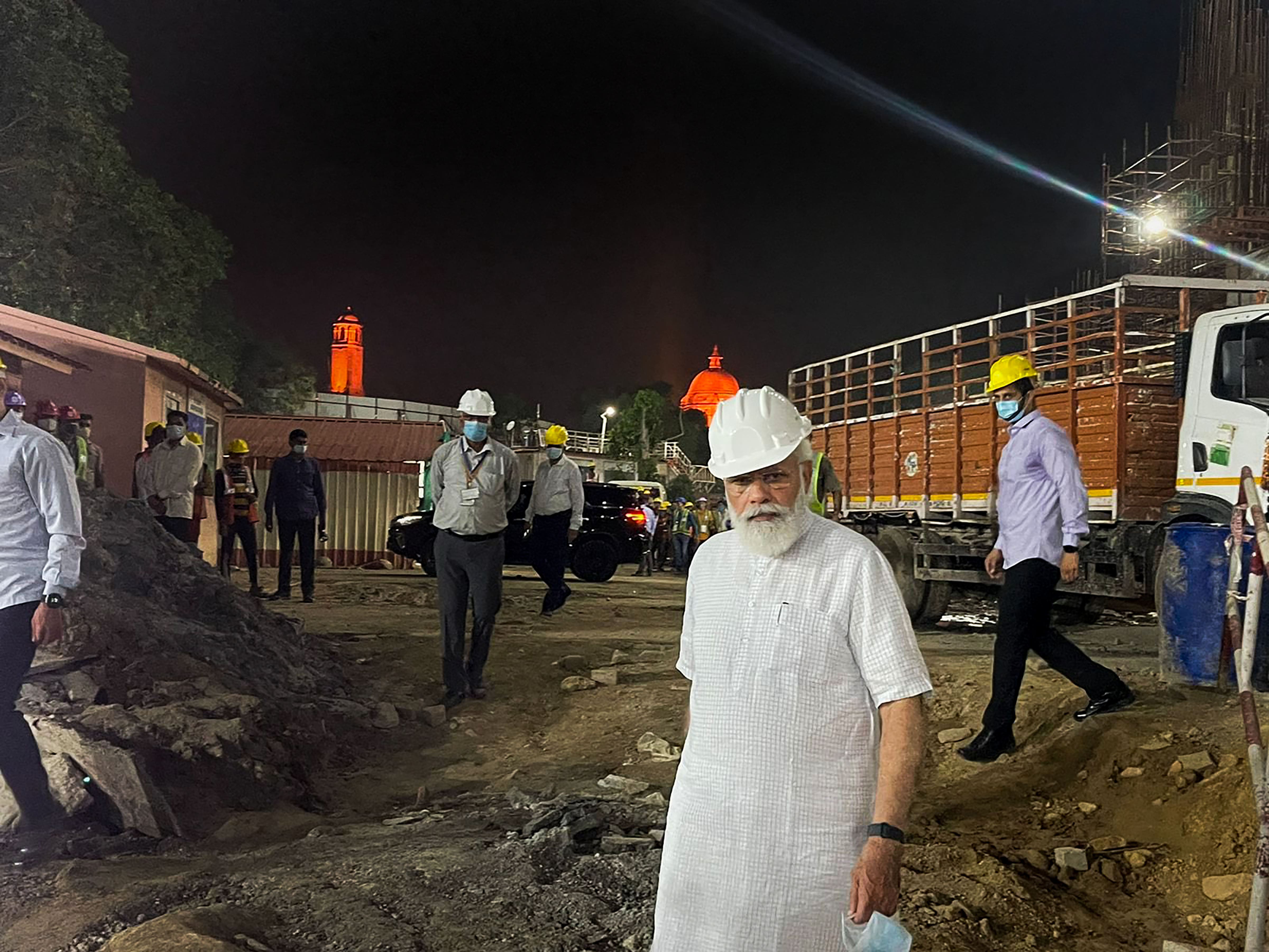 PM Modi at Cental Vista Project construction site