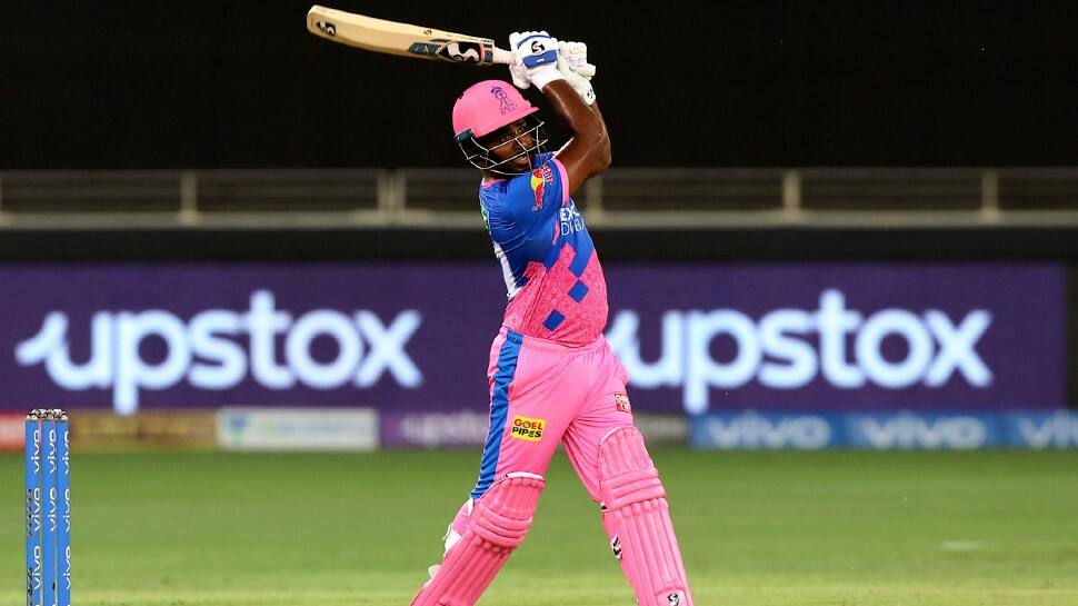 Rajasthan Royals captain Sanju Samson en route to scoring 82 against Sunrisers Hyderabad in their IPL 2021 match in Dubai. (Photo: ANI)