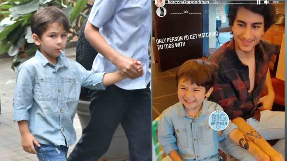 Taimur gets matching tattoo with Ibrahim Ali Khan at Inaaya&#039;s birthday bash, Kareena shares pic