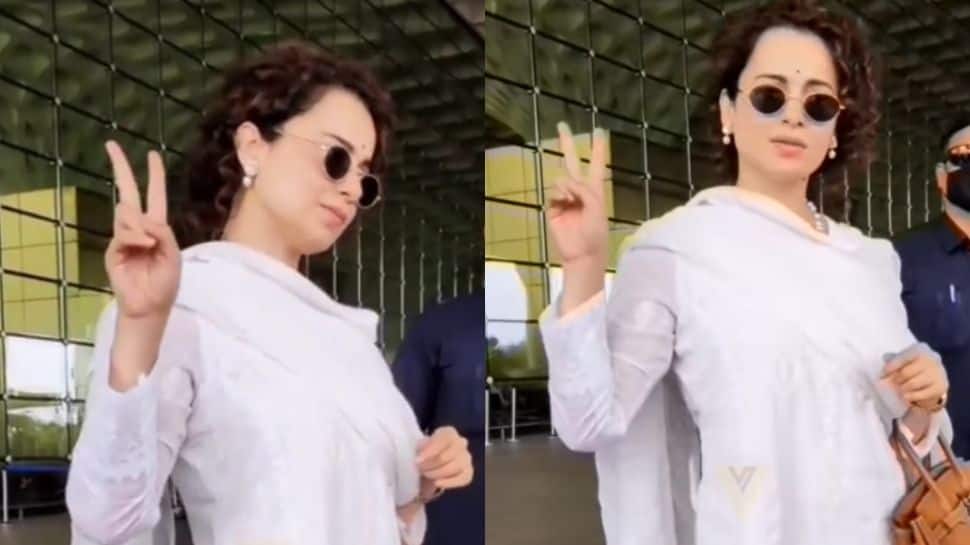 Kangana Ranaut arrives at airport without mask, netizens comment 'Board says no mask no entry'