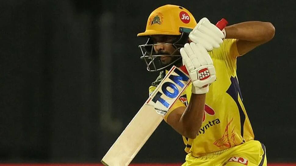 Chennai Super Kings opener Ruturaj Gaikwad en route to scoring 45 against Sunrisers Hyderabad in their IPL 2021 match in Sharjah. (Photo: ANI)