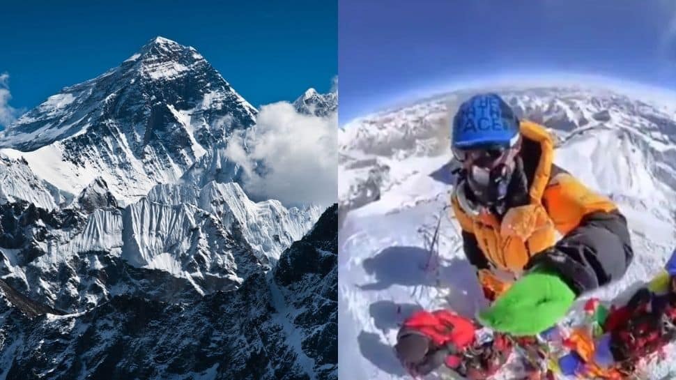 Ever wondered how it looks from the peak of Mt Everest? Check out the viral video | viral News | Zee News